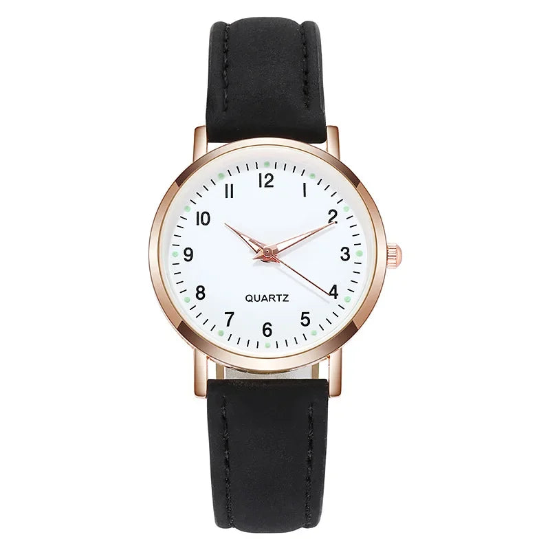 Women’s Luminous Leather Strap Watch