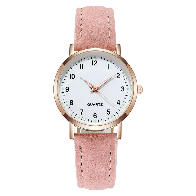 Women’s Luminous Leather Strap Watch