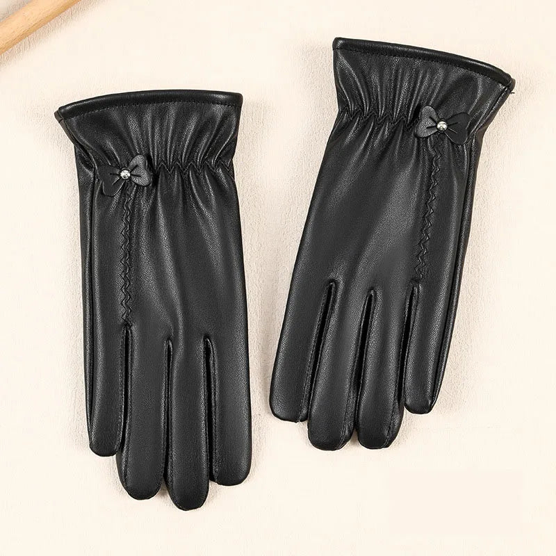 Women’s Genuine Leather Winter Gloves