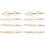 Geometric Metal Hairpin Set – 8 Pieces