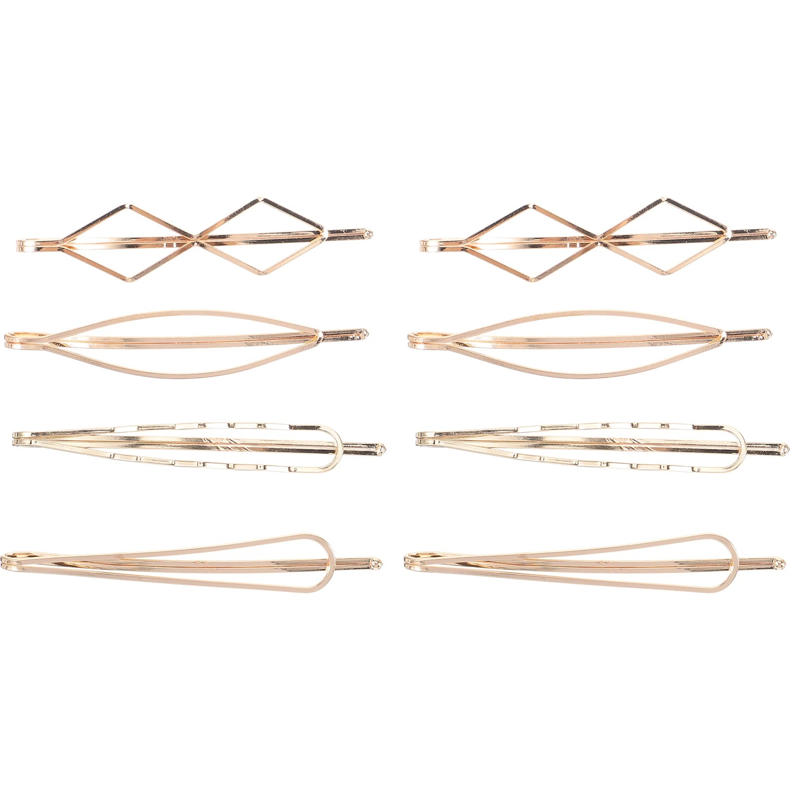 Geometric Metal Hairpin Set – 8 Pieces