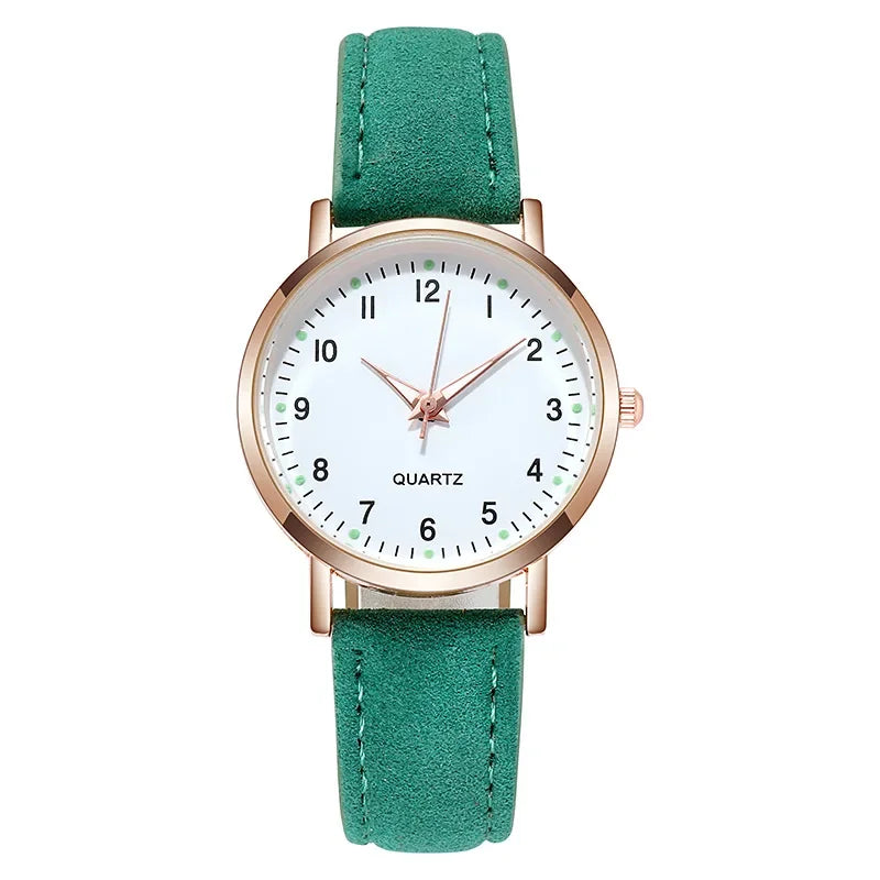 Women’s Luminous Leather Strap Watch