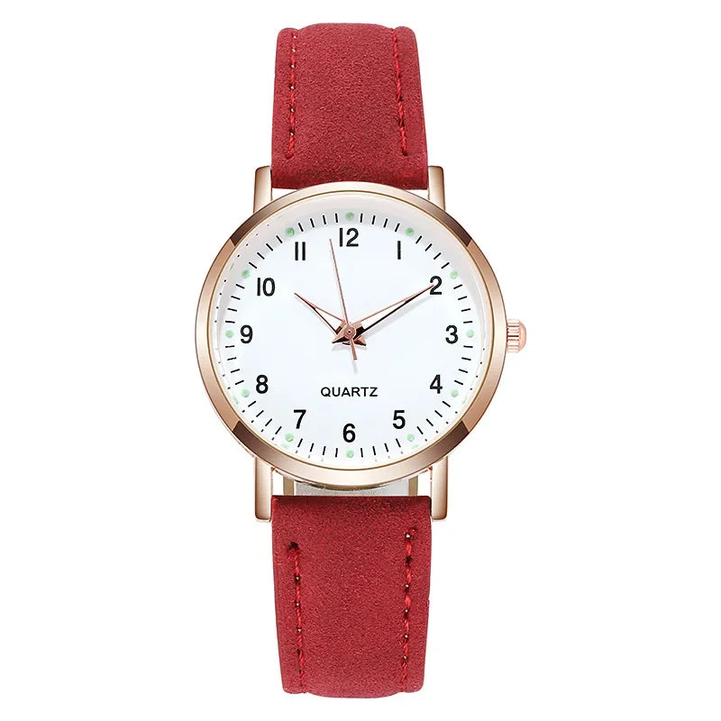 Women’s Luminous Leather Strap Watch