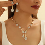 Golden Necklace & Earrings Set