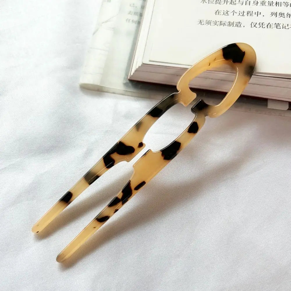U-Shaped Acetate Hair Bun Clip