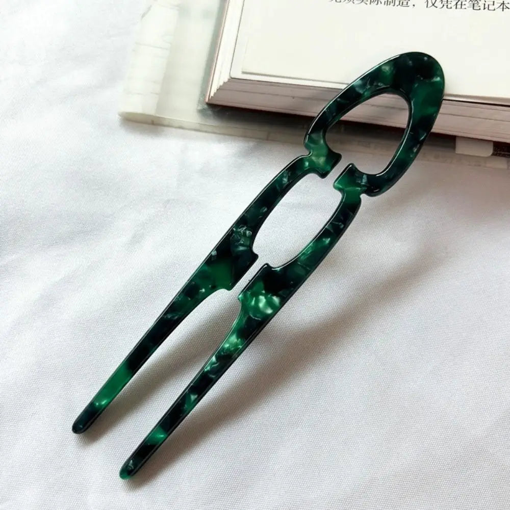 U-Shaped Acetate Hair Bun Clip