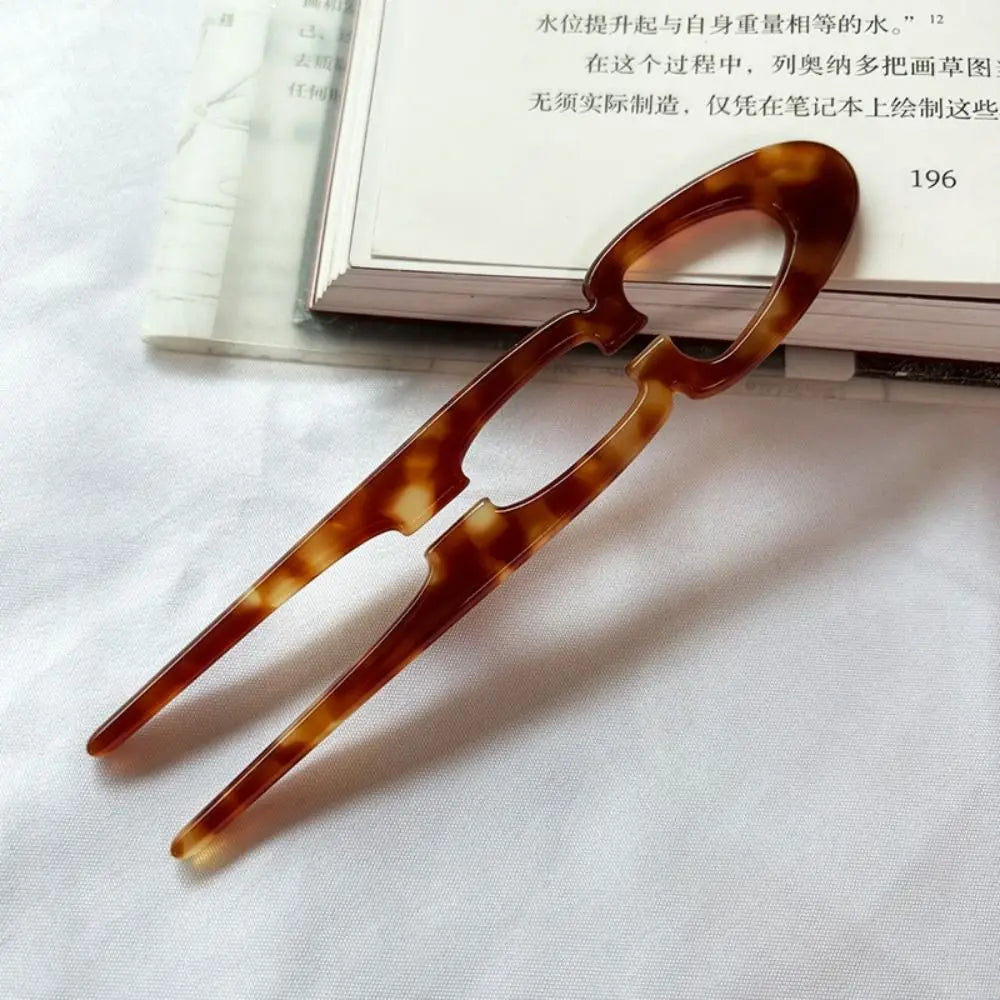 U-Shaped Acetate Hair Bun Clip
