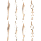 Geometric Metal Hairpin Set – 8 Pieces