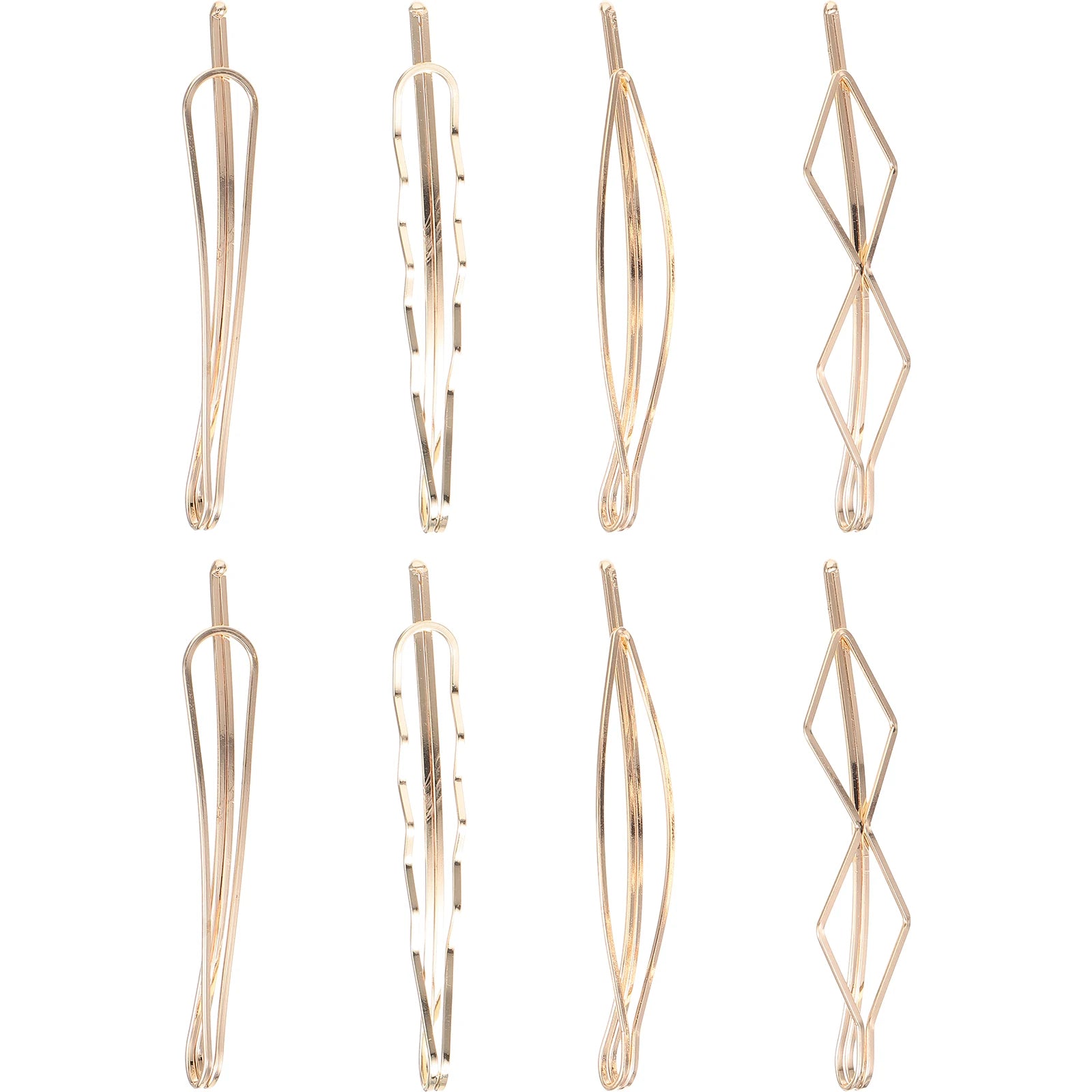 Geometric Metal Hairpin Set – 8 Pieces