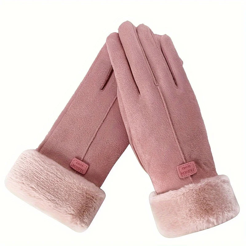 Warm Winter Gloves With Plush Interior