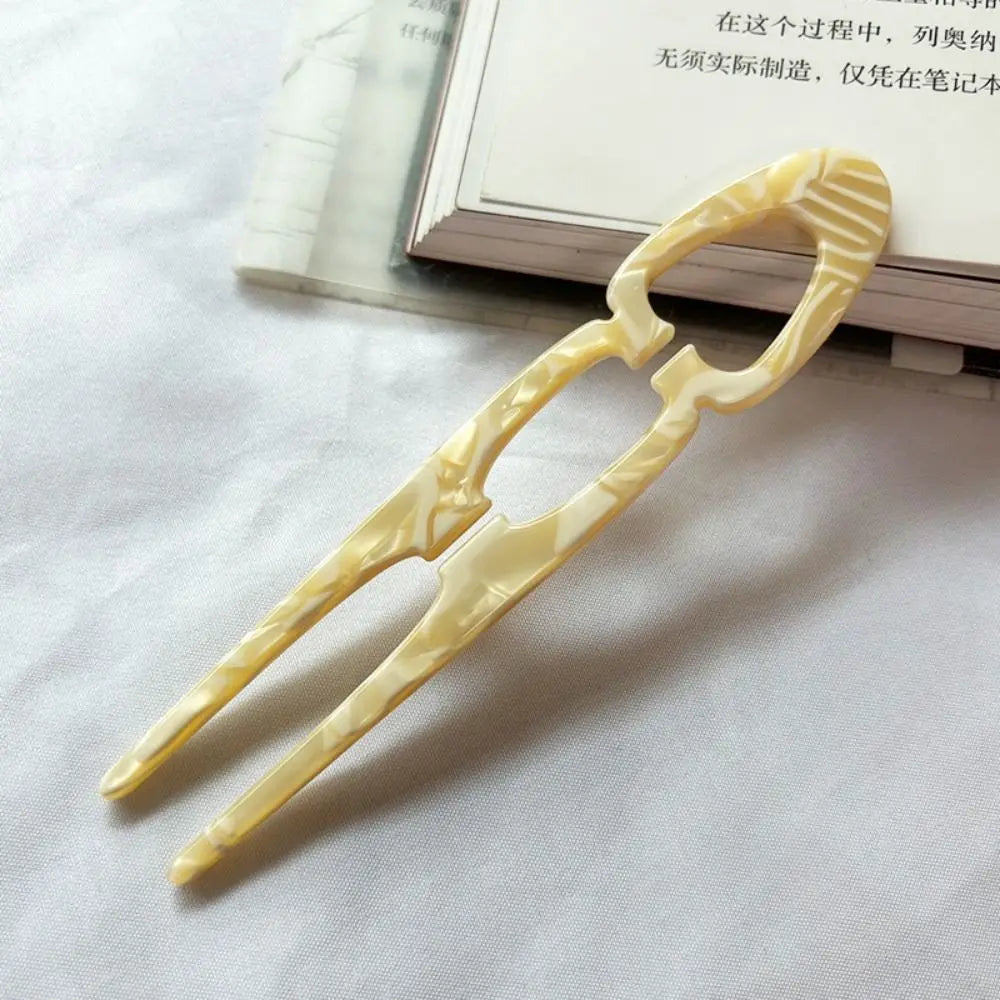 U-Shaped Acetate Hair Bun Clip