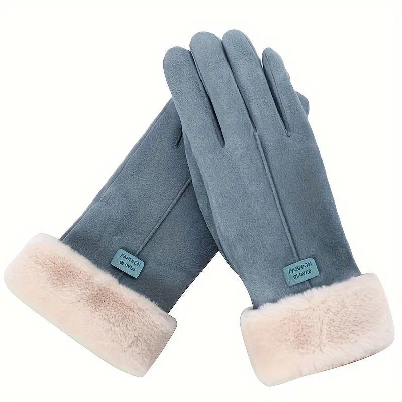 Warm Winter Gloves With Plush Interior