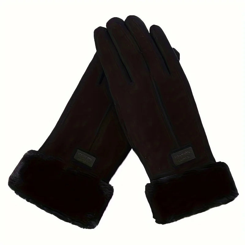 Warm Winter Gloves With Plush Interior