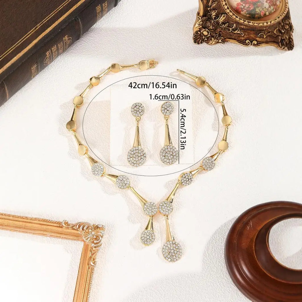 Golden Necklace & Earrings Set