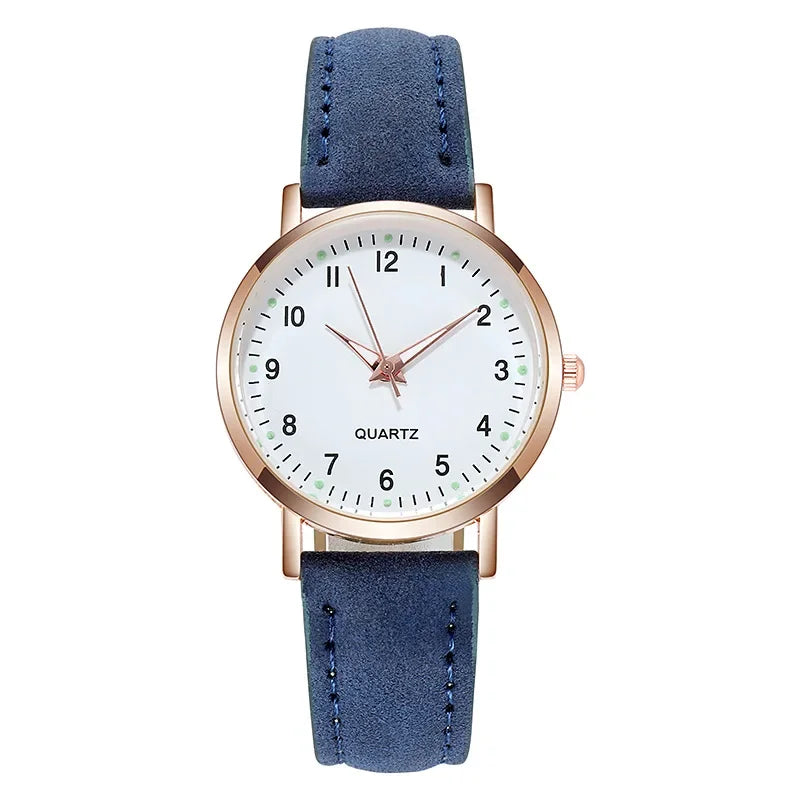Women’s Luminous Leather Strap Watch
