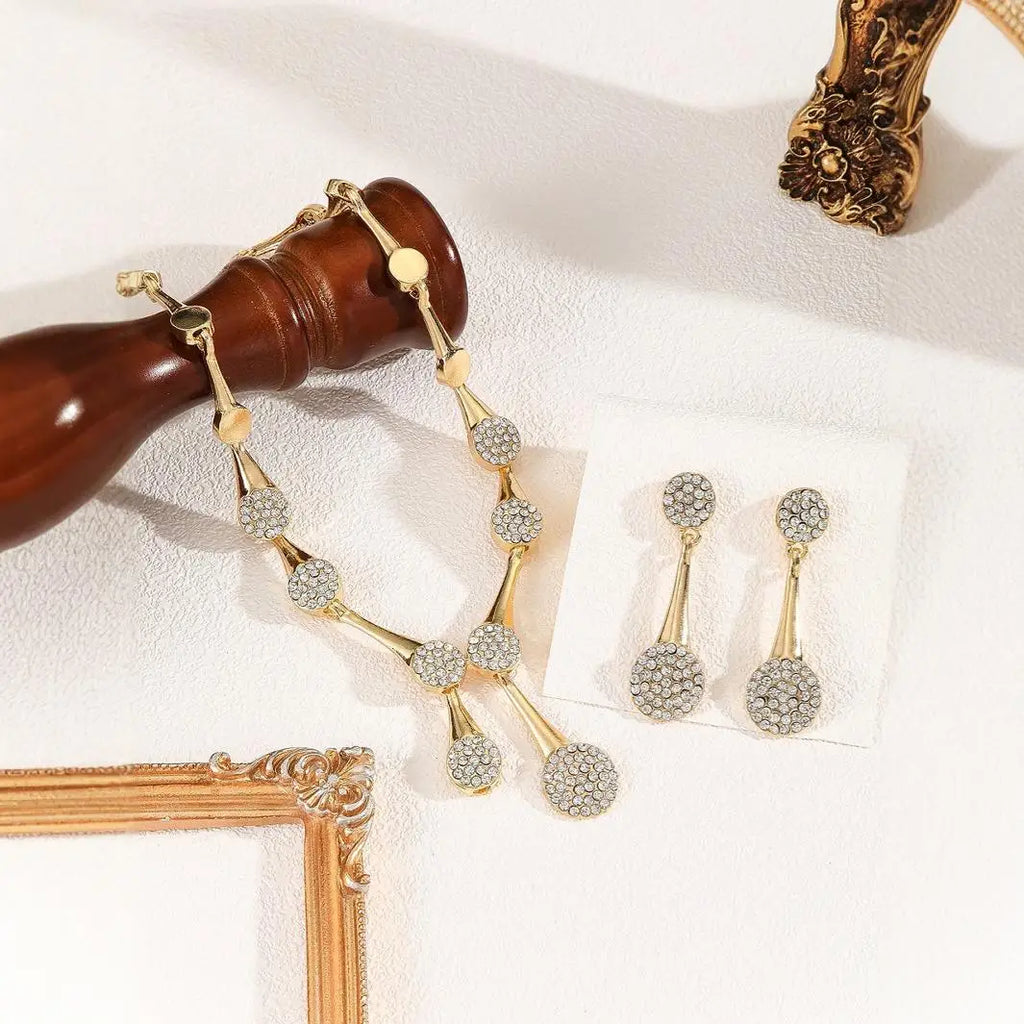 Golden Necklace & Earrings Set