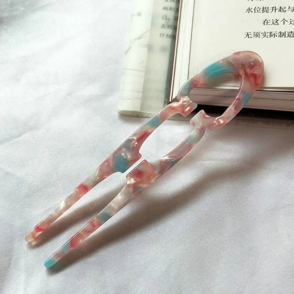 U-Shaped Acetate Hair Bun Clip