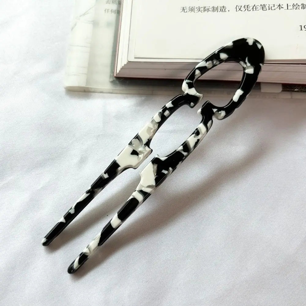 U-Shaped Acetate Hair Bun Clip