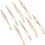 Geometric Metal Hairpin Set – 8 Pieces