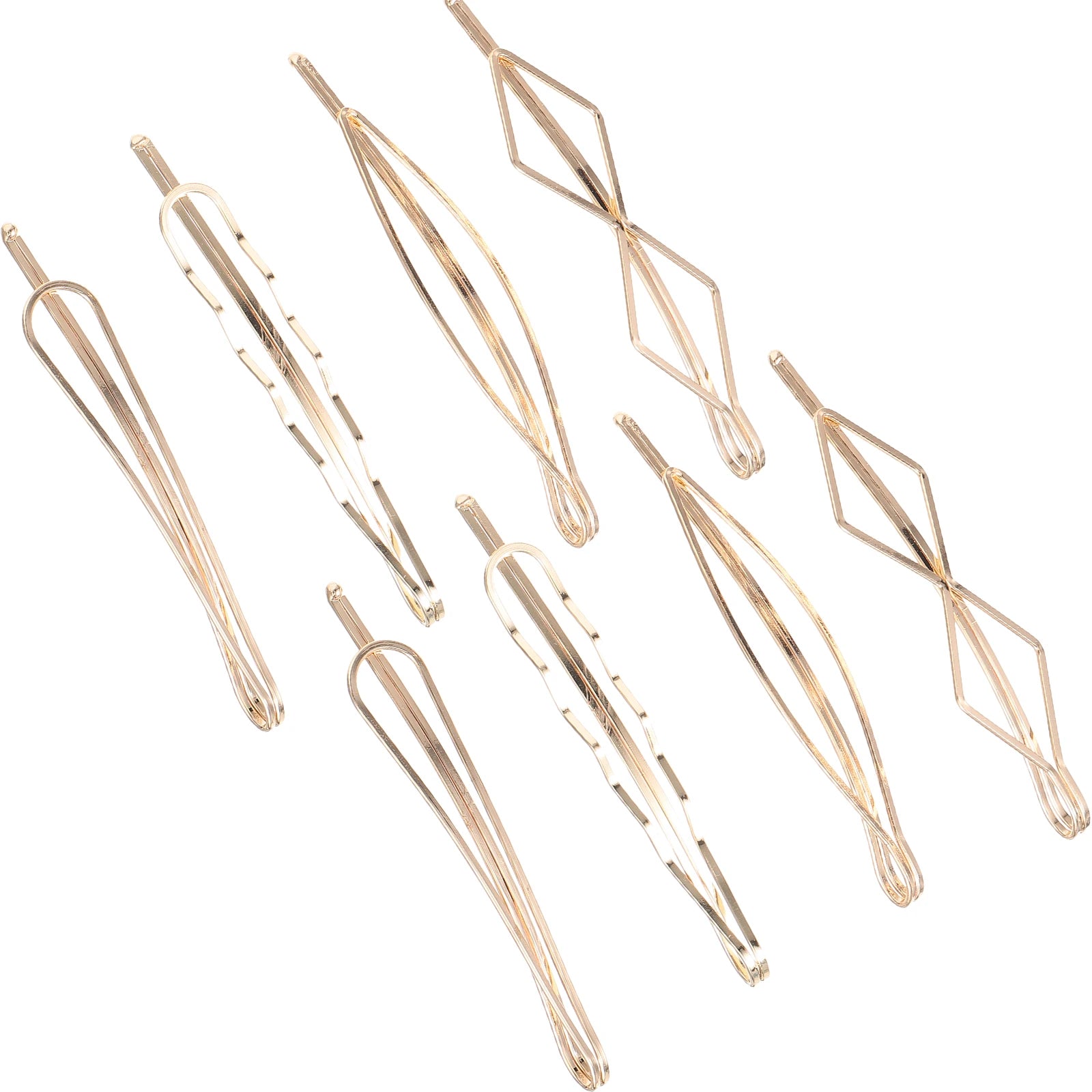 Geometric Metal Hairpin Set – 8 Pieces