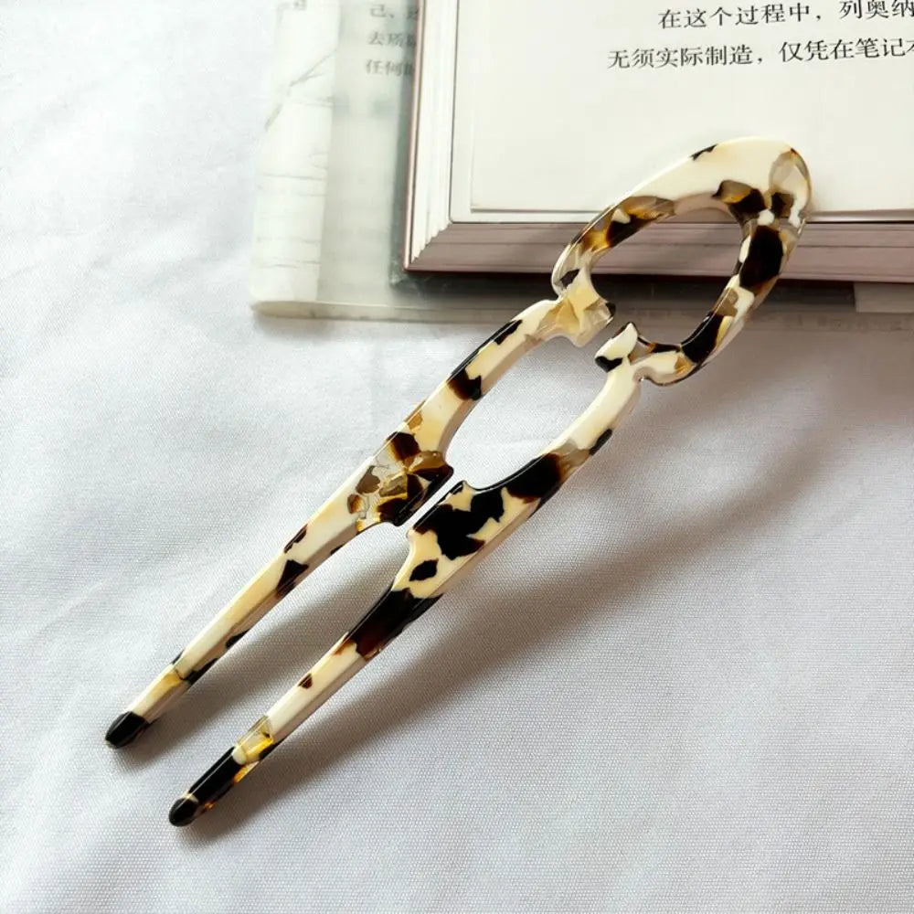 U-Shaped Acetate Hair Bun Clip