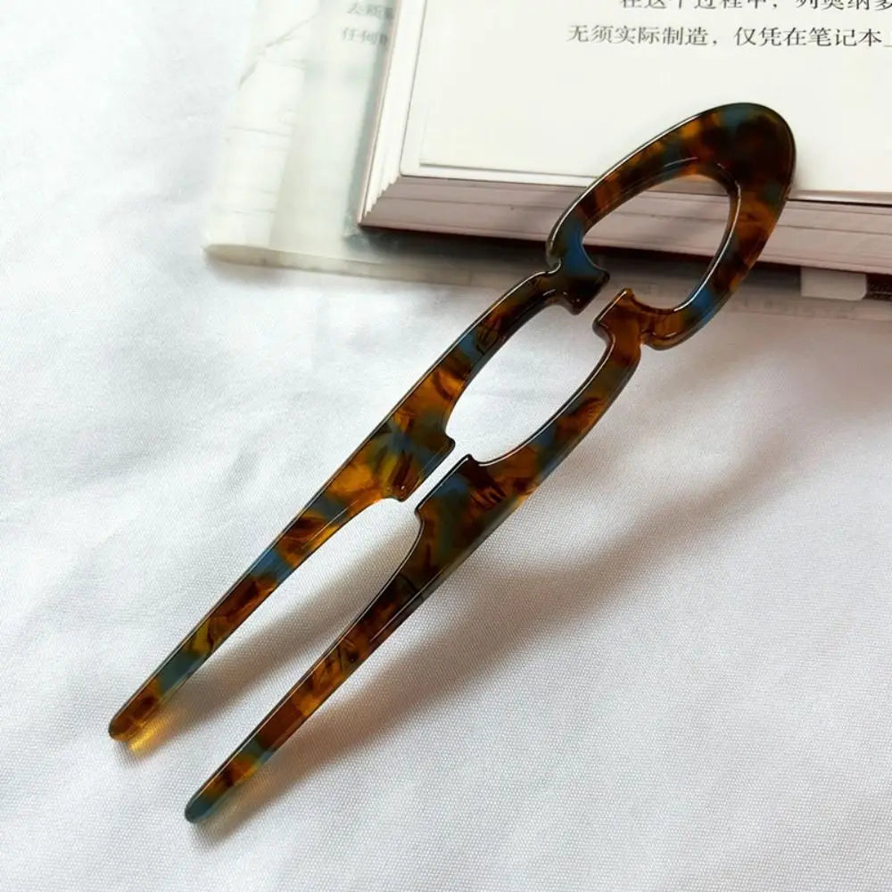 U-Shaped Acetate Hair Bun Clip