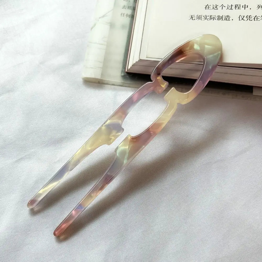 U-Shaped Acetate Hair Bun Clip