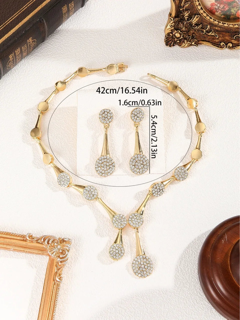Golden Necklace & Earrings Set