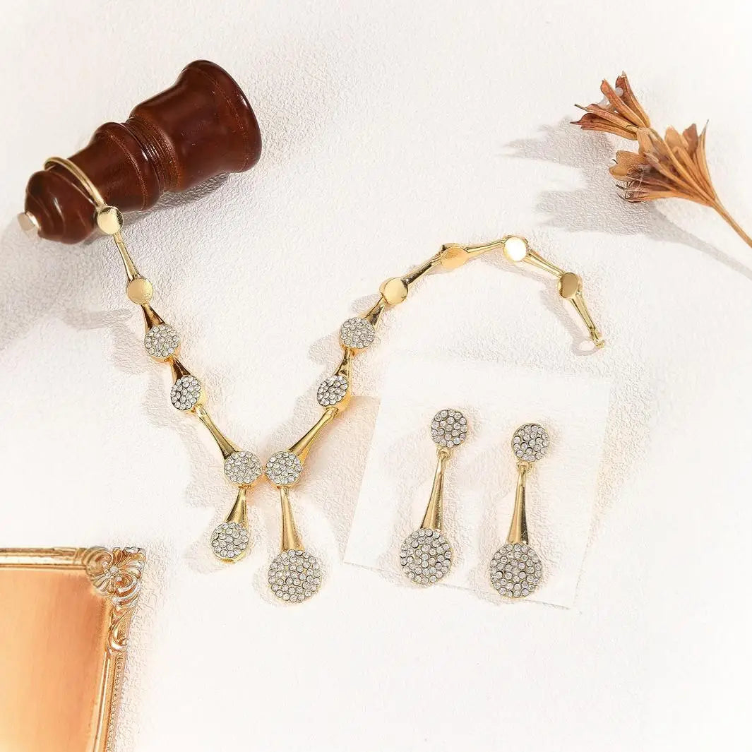 Golden Necklace & Earrings Set