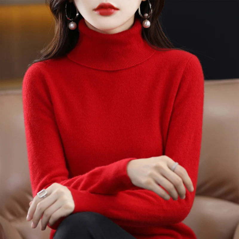 Women’s Merino Wool & Cashmere Turtleneck Sweater