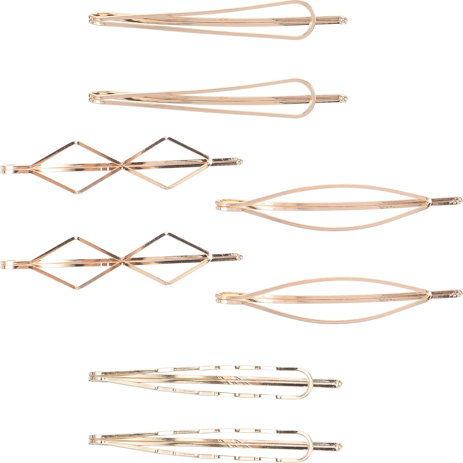 Geometric Metal Hairpin Set – 8 Pieces