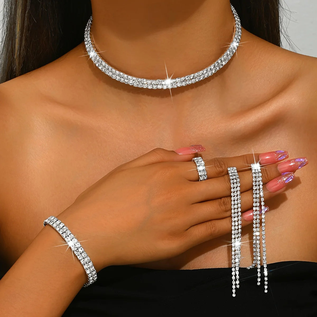 Rhinestone Jewellery Set