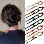 U-Shaped Acetate Hair Bun Clip