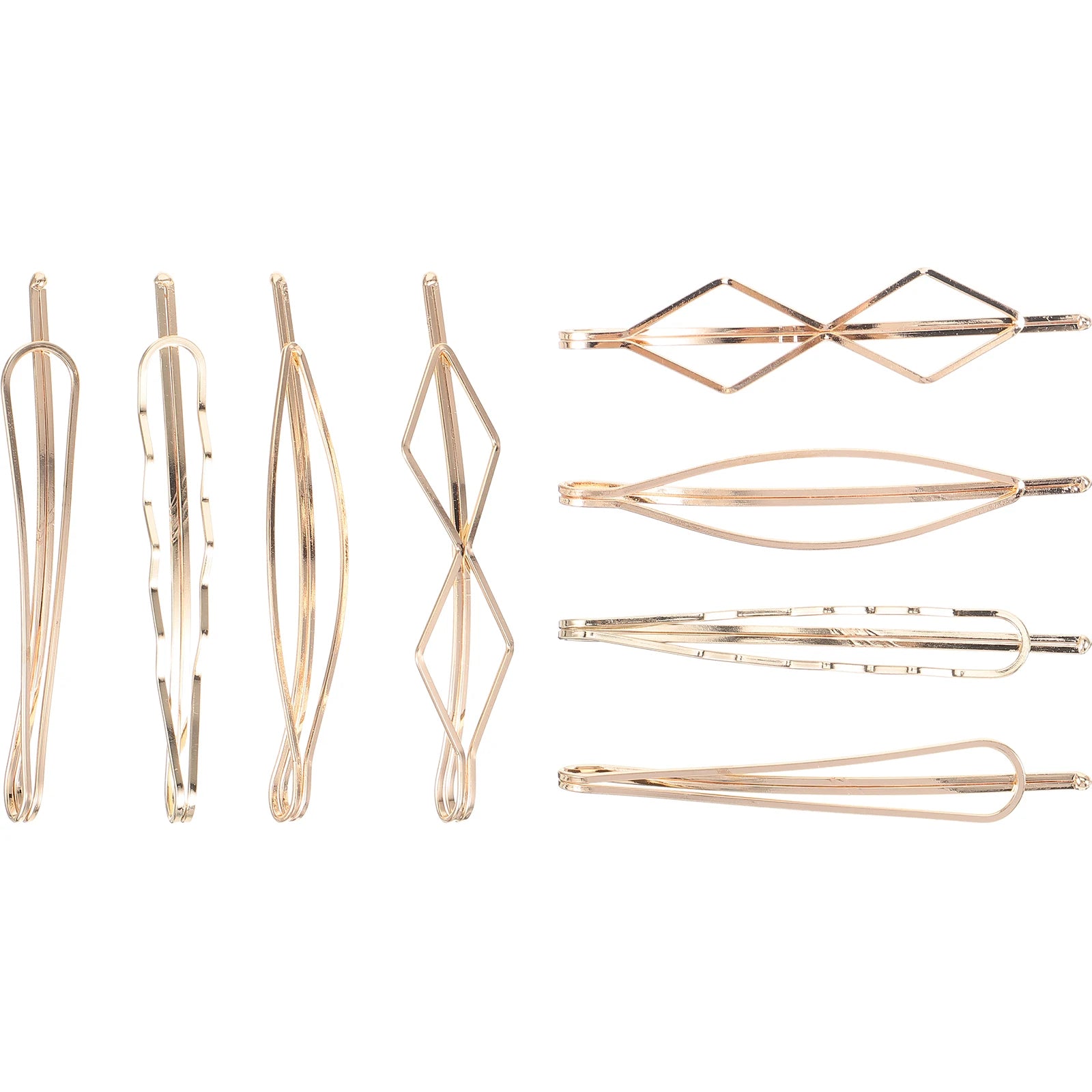 Geometric Metal Hairpin Set – 8 Pieces