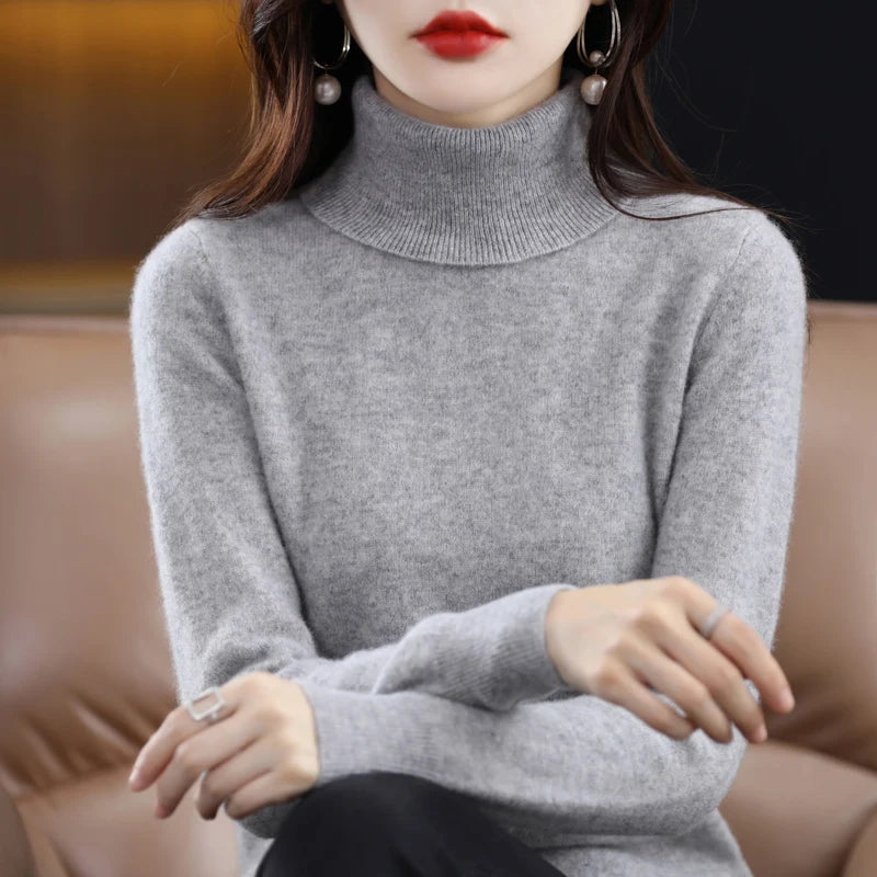 Women’s Merino Wool & Cashmere Turtleneck Sweater