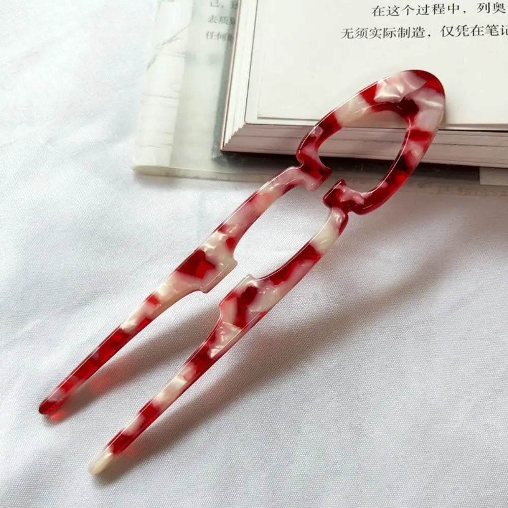 U-Shaped Acetate Hair Bun Clip