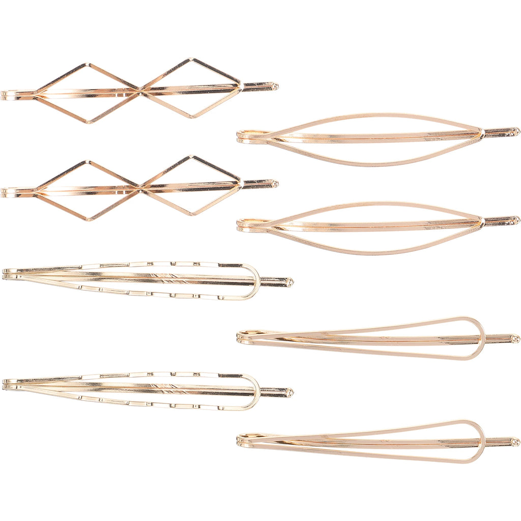 Geometric Metal Hairpin Set – 8 Pieces