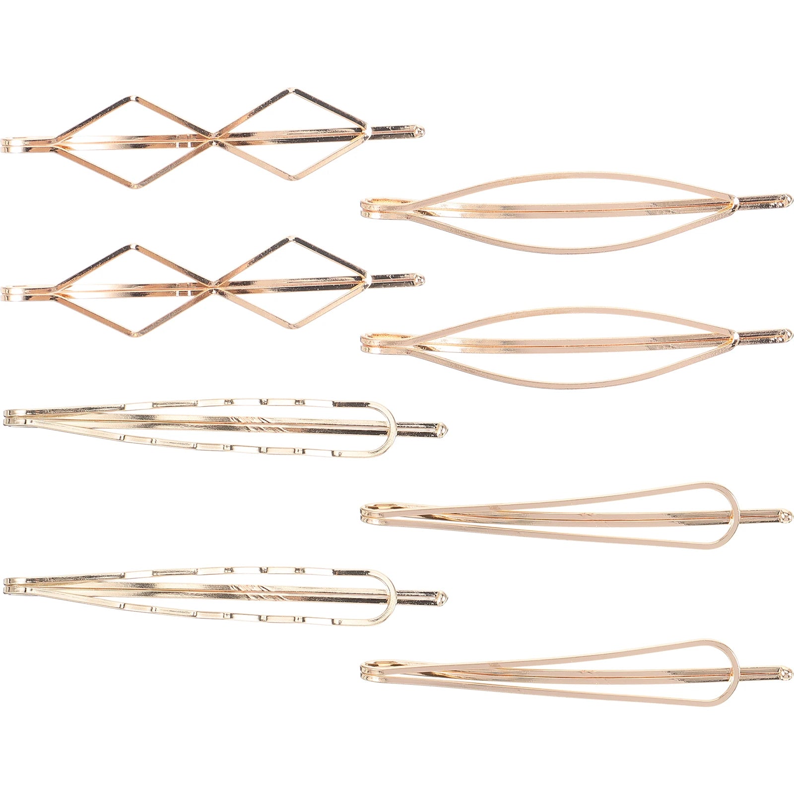 Geometric Metal Hairpin Set – 8 Pieces