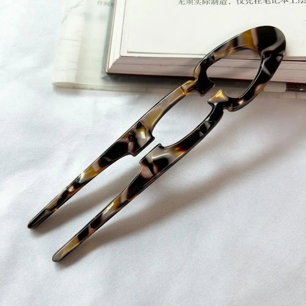 U-Shaped Acetate Hair Bun Clip